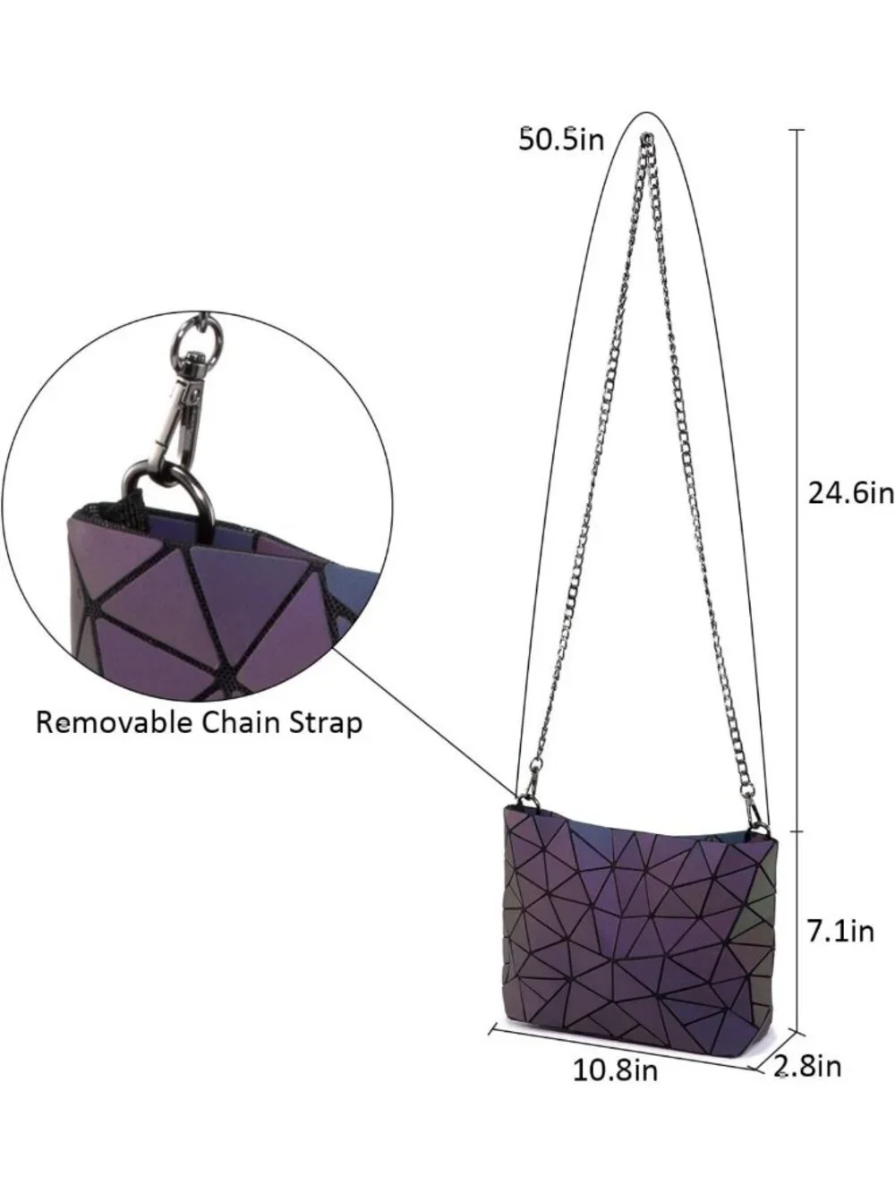 Luminous Geometric Holographic Crossbody Bag & Wallet for Women - Stylish